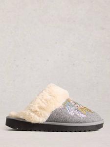 Цветочные мюли-тапочки White Stuff, Light Grey