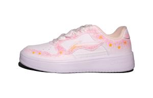 Li Ning Floating Boat Powder Core Pendant Абразивостойкие противоскользящие низкие кроссовки для скейтбординга Women's Fan Li-Ning, белый