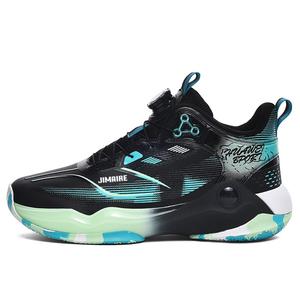 King Jinmai Скользоустойчивые высокие кеды мужские - черный бирюзовый, цвет Black Turquoise