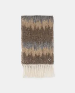 Шарф с узором зигзаг Jo & Mr. Joe, экрю