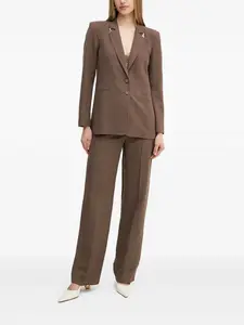 Декорированный блейзер с объемными плечами Patrizia Pepe, коричневый