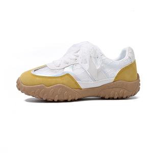 SUPEREDGE Дышащие легкие низкие кеды для женщин бело-желтые, цвет White Yellow