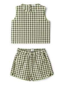 Комплект из топа и шортов в клетку Il Gufo, зеленый