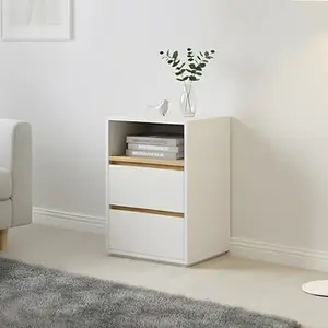 Lanyu Комод 40х40х60 см для дома из массива дерева и древесно-стружечной плиты, многоярусный, в цвете Warm White