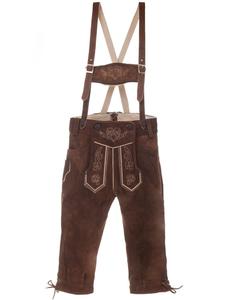 Edelnice Традиционные кожаные брюки темно-коричневого цвета