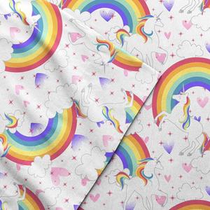 Комплект детского простыни с принтом Dream Factory, цвет Unicorn Pink