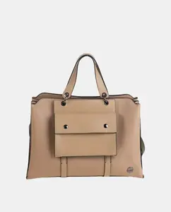 Сумка ручной работы песочного цвета в сочетании с хаки Volum, бежевый