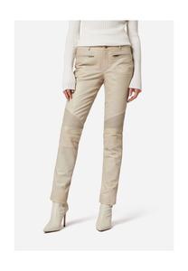 Женские кожаные брюки Donna, кожаные джинсы с заниженной талией с байкерскими элементами RICANO, белый