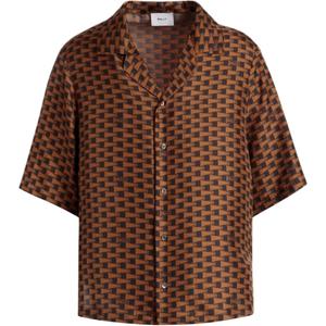 Шелковая рубашка с принтом BALLY, коричневый