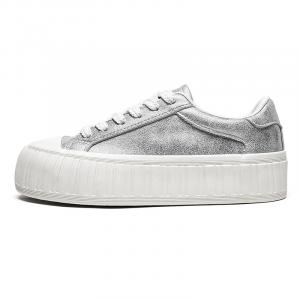 Кеды, скейтборд обувь женская низкая серебряный Feiyue, серебряный