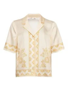 Рубашка Mentholée с цветочным принтом ERES, бежевый