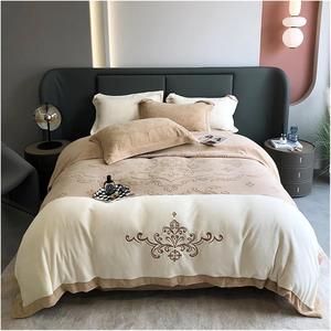 KYTGFH Комплект постельного белья из мягкого вельветового флиса с утепленным пододеяльником