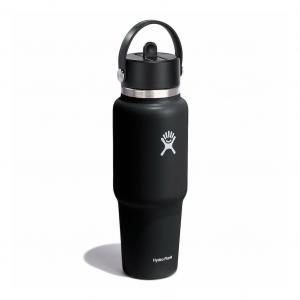 Изолированная бутылка 32 oz Travel Wide Flex Straw Cap с порошковым покрытием Color Last, 946 мл Hydro Flask, черный
