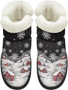 Женские удобные зимние ботинки для ходьбы средней длины с противоскользящей подошвой и подкладкой из искусственного меха, размер США 4.5-12 Chririnla, Snow House