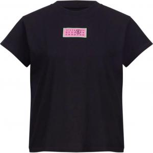 Футболка с логотипом на заплатке MM6 Maison Margiela, черный