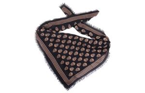 Байкерский шарф с принтом "череп" Alexander McQueen, черный