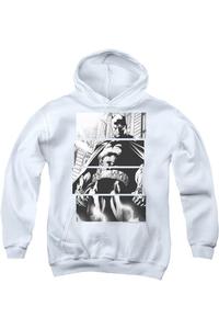 Детская толстовка с капюшоном Batman Panels Gildan, белый