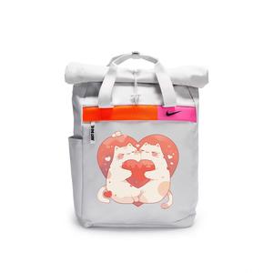 Nike Полиэстеровый граффити рюкзак повседневный унисекс светло-серебристый серый, Heart Kitten