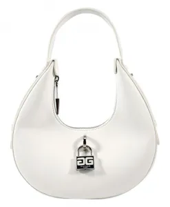 Белая сумка-хобо с замком с логотипом. Gaã«Lle Paris, белый