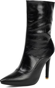Ботильоны UP2STEP на высоком каблуке | Заостренный носок, туфли-стилетто с облегающим дизайном для непринужденной элегантности, Black
