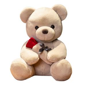 Плюшевая игрушка медведь с цветами Lionf, светло-коричневый