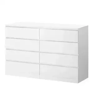 Yu Senyi Комод 100х40х100 см для спальни из массива дерева, 18 мм, e0, белый, для самостоятельной сборки