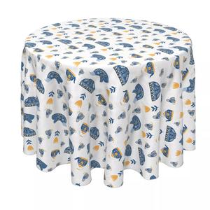 Круглая скатерть, 100% полиэстер, круглая 90 дюймов, чайники и бабочки
