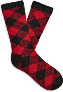 Носки UGG Men's Grady Fleece Lined Crew, Samba Red/Black
