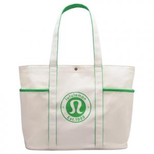 Lululemon Хлопковая холщовая сумка-шоппер, Green