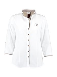 Традиционная блузка 450006-3684 в бело-серо-коричневом цвете OS-Trachten