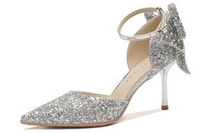 Туфли женские на высоком каблуке серебряный Ainer-Cat, серебряный