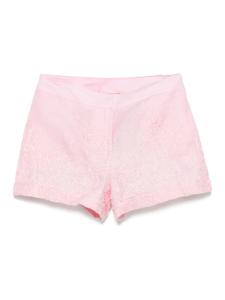 Ermanno Scervino шорты с цветочной вышивкой, розовый