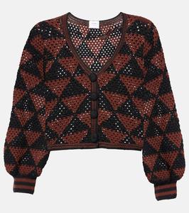 Кардиган из хлопка Malia вязаный крючком Anna Kosturova, Brown Black