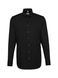 Удлиненный рукав в форме деловой рубашка Seidensticker, черный