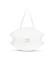 Сумка Medium Shuffle из телячьей кожи Balmain, белый