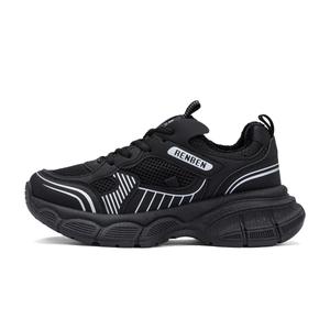 Женские низкие толстые кроссовки, увеличивающие рост, согревающие RENBEN, Black