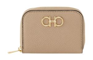 Ferragamo Гаучини Кожаный бумажник для карт женский светло-коричневый