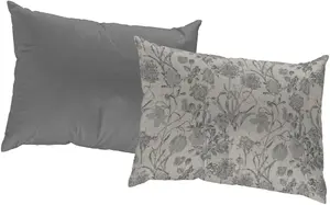 Декоративная подушка Adam "Flower Cuveé Light", с цветочным узором, двусторонний чехол без наполнителя, 1 шт 60х40 см, черный