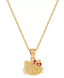 Ожерелье с эмалевым бантом Hello Kitty, 18 дюймов, из 10-каратного золота Macy'S, gold