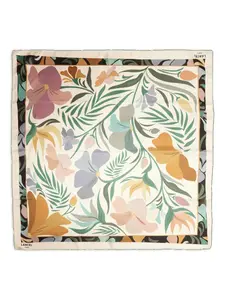 Платок с принтом Reve de Fleurs Lancel, зеленый