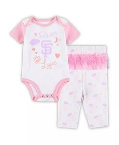Боди и пачка с леггинсами San Francisco Giants Spreading Love для новорожденных и младенцев, мальчиков и девочек, белый и розовый Outerstuff