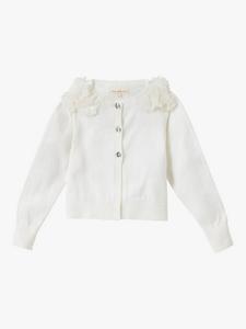 Детский кардиган с цветочной отделкой Angel & Rocket, White