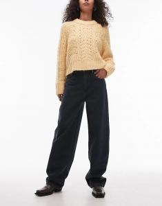 Джинсы-скейтер с низкой посадкой темно-синего цвета Topshop