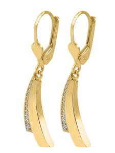 Adeliás Женские серьги - серьги-подвески из золота 375 пробы с кубическим цирконием в оправе из золота