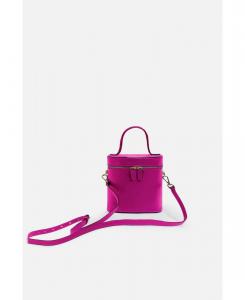 Маленькая кожаная сумка-ведро NOLA розового цвета Silver & Riley, Pink