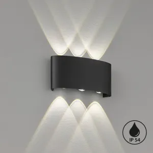 СВЕТОДИОДНАЯ уличная настенная лампа Berlin LED-модуль 1 шт. теплый белый свет Fischer & Honsel, черный