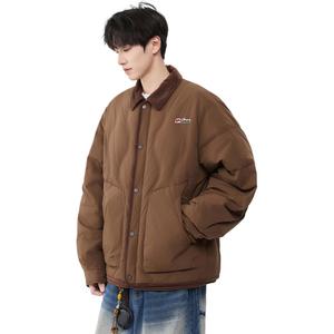 Пуховик Unisex Lapel Lightweight Down Jacket WARRIOR, coffee (90 fleece diy badge)