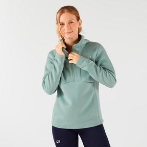 KUIKMA Женская теннисная толстовка с молнией и капюшоном, зеленая