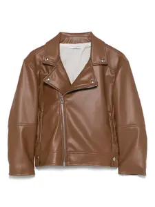 Байкерская куртка Paolo Pecora Kids, коричневый