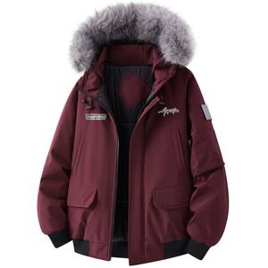 Пуховик Unisex Hooded Moderate Puffer Jacket WARRIOR, burgundy